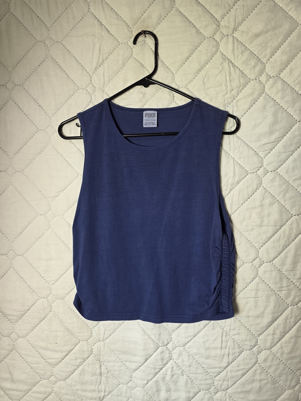 PINK Victoria's Secret Navy Big Kids Sleeveless Side-Ruched Tank Top Sz XL